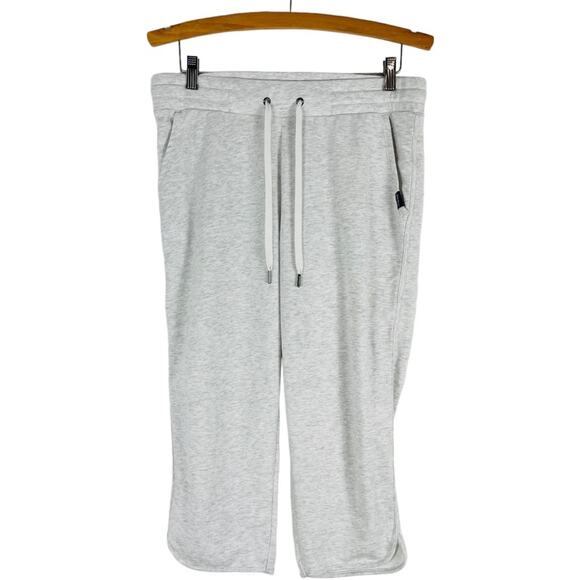 Eddie Bauer grey cropped yoga jogger loungewear high waisted pants medium - Picture 1 of 6